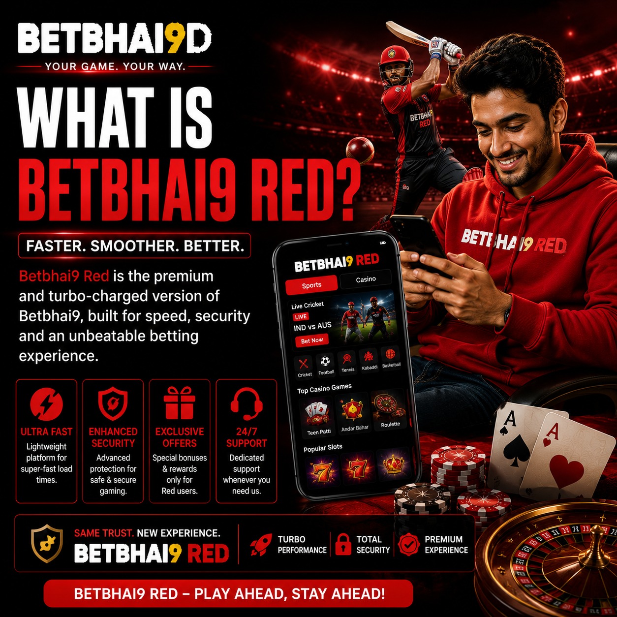 Betbhai9 Red Sports Exchange and Live Casino Platform